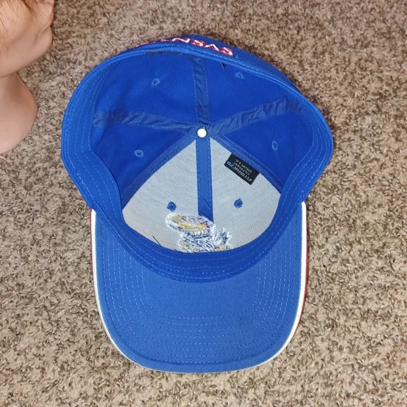 NCAA Adidas Kansas Jayhawks M730Z Flex Fit Hat Cap Blue Large - XL